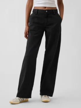 Pantalones caqui holgados de talle bajo estilo años 90