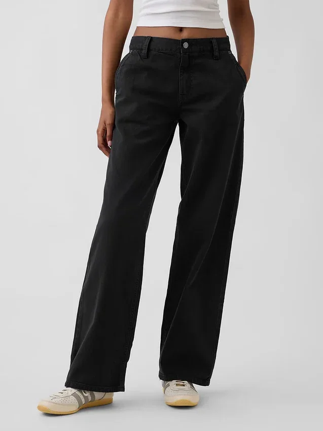 Pantalones caqui holgados de talle bajo estilo años 90