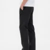 Pantalones caqui rectos de corte holgado en sarga de peso pesado