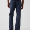 Pantalones caqui rectos de corte holgado en sarga de peso pesado