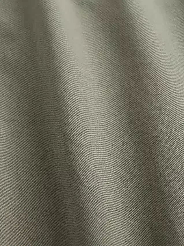 Pantalones caqui rectos de corte holgado en sarga de peso pesado