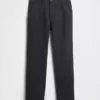 Pantalones caqui rectos de corte holgado en sarga de peso pesado