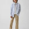 Pantalones caqui rectos y holgados de estilo «uniforme moderno» para niños