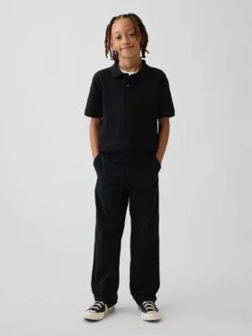 Pantalones caqui rectos y holgados de estilo «uniforme moderno» para niños