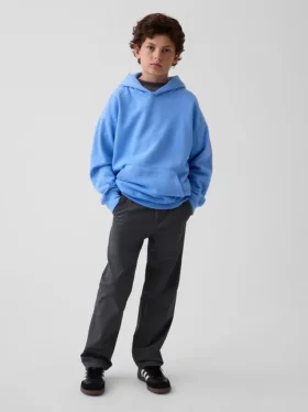 Pantalones caqui rectos y holgados de estilo «uniforme moderno» para niños