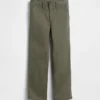 Pantalones caqui rectos y holgados de estilo «uniforme moderno» para niños