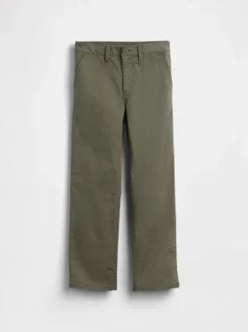 Pantalones caqui rectos y holgados de estilo «uniforme moderno» para niños