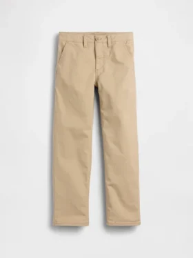 Pantalones caqui rectos y holgados de estilo «uniforme moderno» para niños