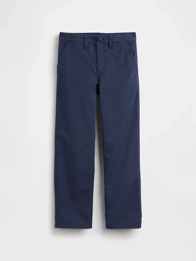 Pantalones caqui rectos y holgados de estilo «uniforme moderno» para niños