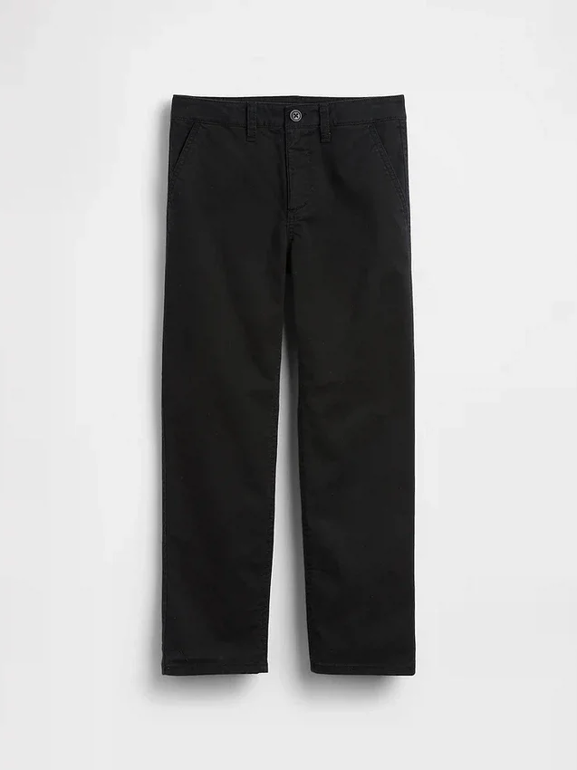 Pantalones caqui rectos y holgados de estilo «uniforme moderno» para niños