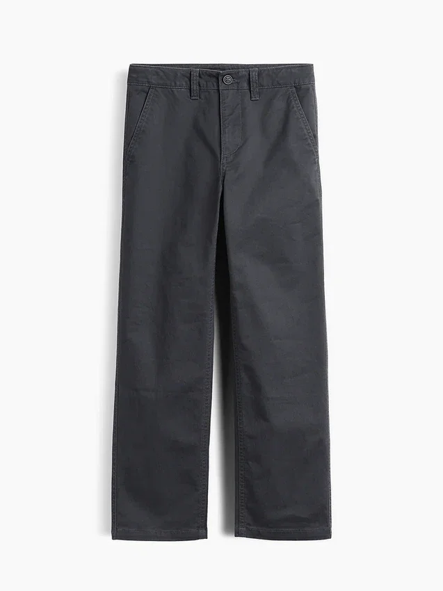 Pantalones caqui rectos y holgados de estilo «uniforme moderno» para niños