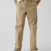 Pantalones caqui rectos y holgados de estilo «uniforme moderno» para niños