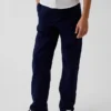 Pantalones caqui rectos y holgados de estilo «uniforme moderno» para niños