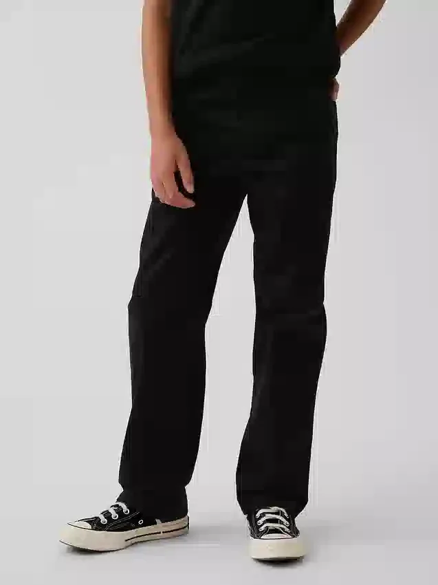 Pantalones caqui rectos y holgados de estilo «uniforme moderno» para niños