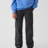 Pantalones caqui rectos y holgados de estilo «uniforme moderno» para niños
