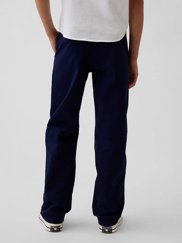 Pantalones caqui rectos y holgados de estilo «uniforme moderno» para niños