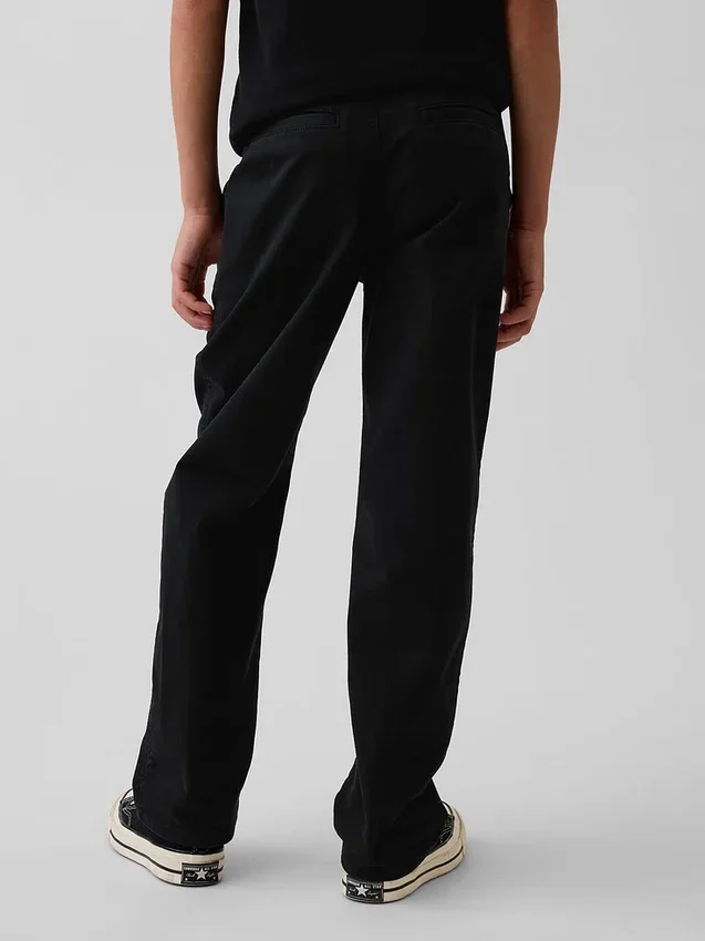 Pantalones caqui rectos y holgados de estilo «uniforme moderno» para niños