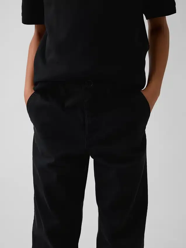 Pantalones caqui rectos y holgados de estilo «uniforme moderno» para niños