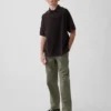 Pantalones caqui rectos y holgados de estilo «uniforme moderno» para niños