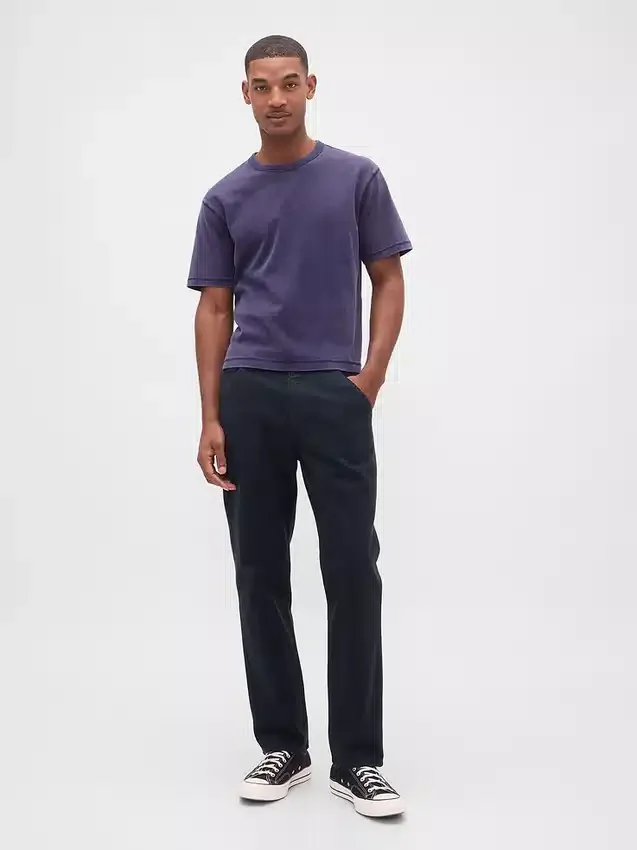Pantalones caqui utilitarios de corte recto holgado