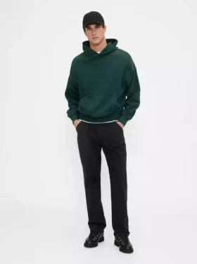 Pantalones caqui utilitarios de corte recto holgado