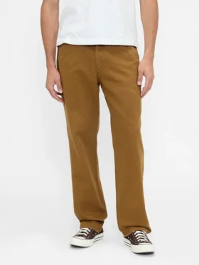 Pantalones caqui utilitarios de corte recto holgado