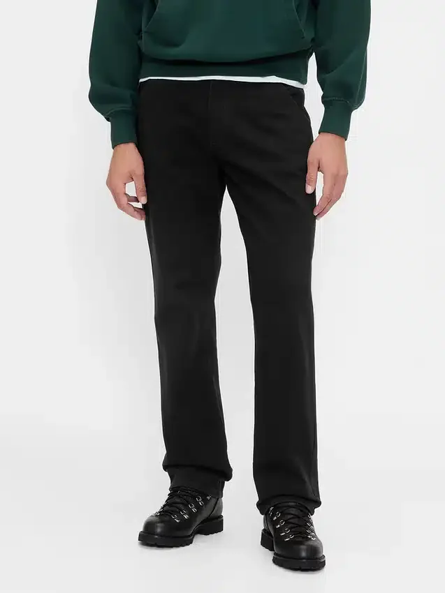 Pantalones caqui utilitarios de corte recto holgado