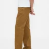 Pantalones caqui utilitarios de corte recto holgado