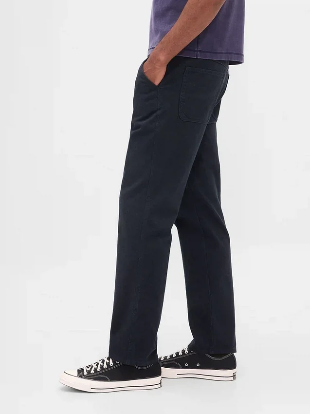 Pantalones caqui utilitarios de corte recto holgado