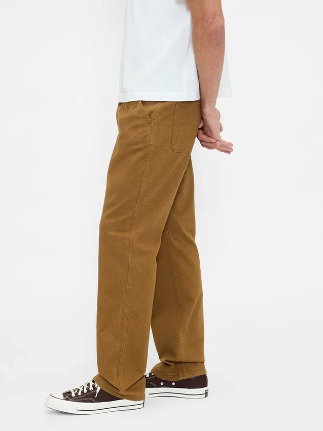 Pantalones caqui utilitarios de corte recto holgado