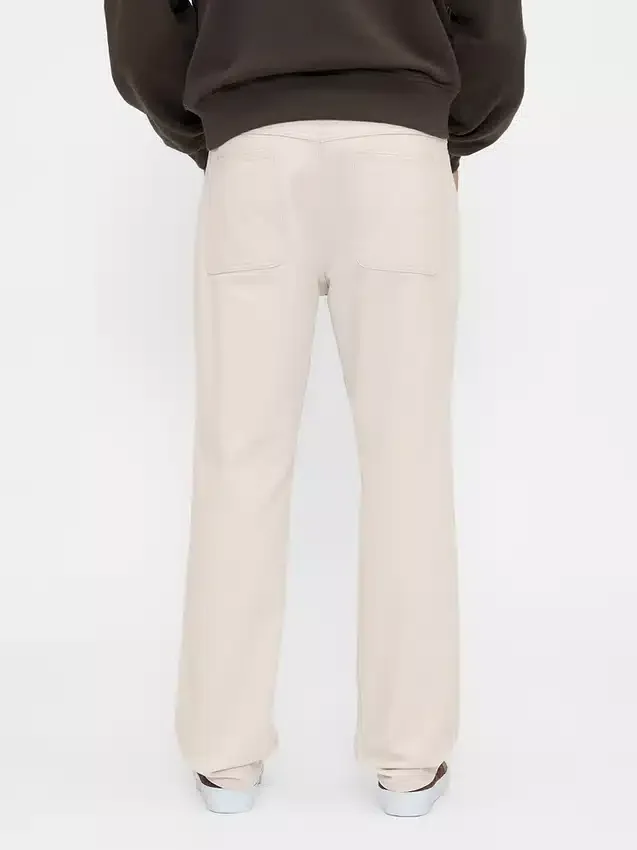 Pantalones caqui utilitarios de corte recto holgado