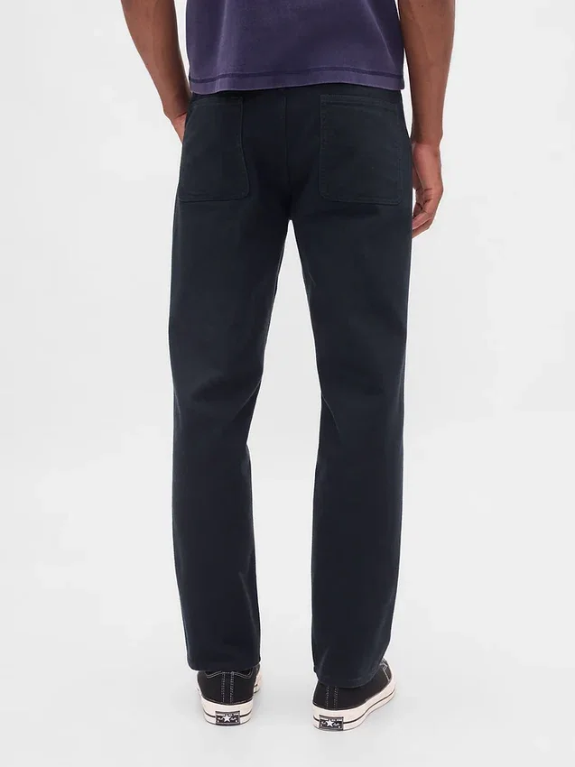 Pantalones caqui utilitarios de corte recto holgado