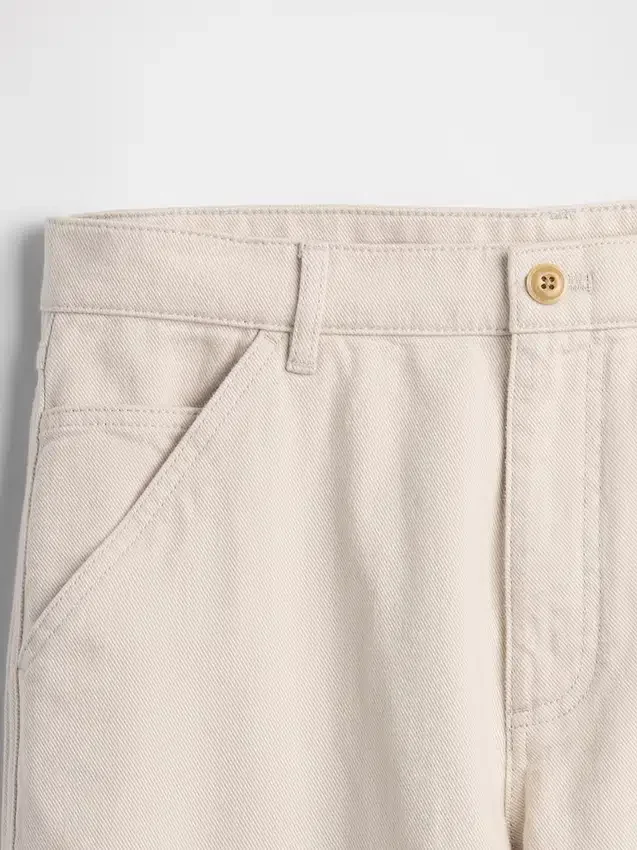 Pantalones caqui utilitarios de corte recto holgado