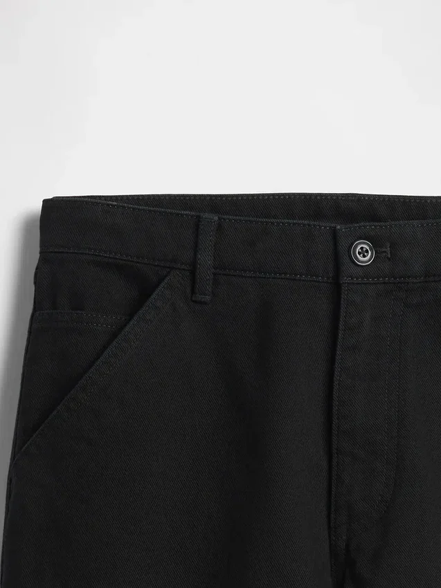 Pantalones caqui utilitarios de corte recto holgado