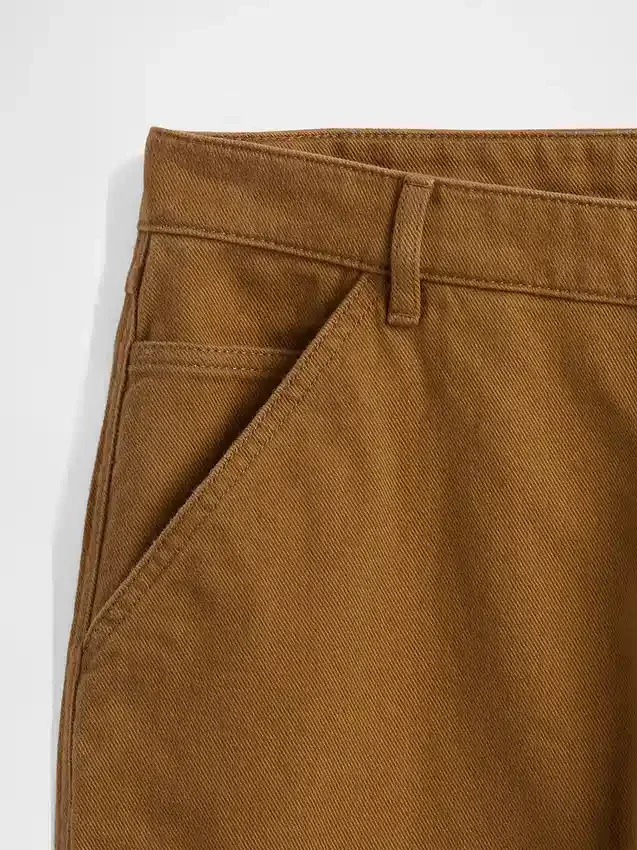 Pantalones caqui utilitarios de corte recto holgado