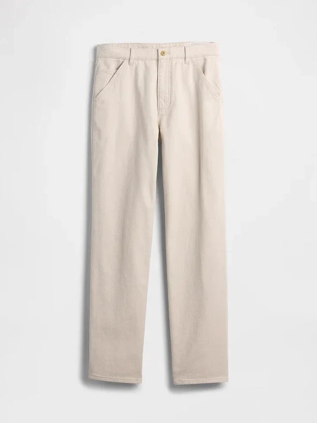 Pantalones caqui utilitarios de corte recto holgado