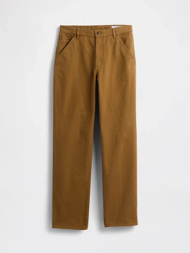 Pantalones caqui utilitarios de corte recto holgado