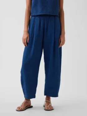 Pantalones cómodos de denim de gasa de algodón