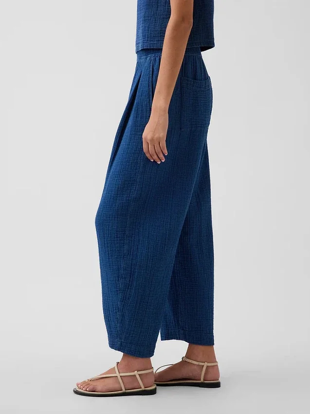 Pantalones cómodos de denim de gasa de algodón
