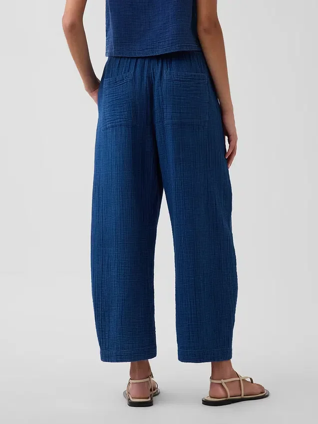 Pantalones cómodos de denim de gasa de algodón
