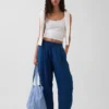 Pantalones cómodos de denim de gasa de algodón
