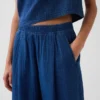 Pantalones cómodos de denim de gasa de algodón