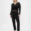 Pantalones cortos ajustados de doble tejido y cintura alta