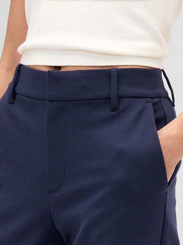 Pantalones cortos ajustados de doble tejido y cintura alta