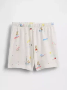 Pantalones cortos «Baby First Favorites» de algodón orgánico con estampado de ositos de playa