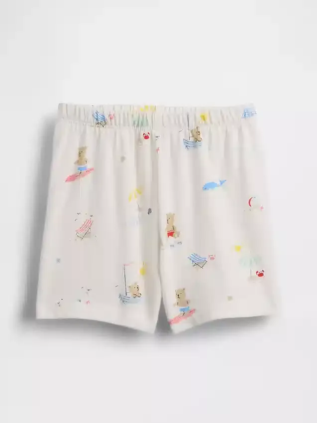Pantalones cortos «Baby First Favorites» de algodón orgánico con estampado de ositos de playa