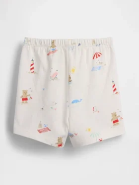 Pantalones cortos «Baby First Favorites» de algodón orgánico con estampado de ositos de playa