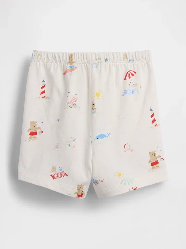 Pantalones cortos «Baby First Favorites» de algodón orgánico con estampado de ositos de playa