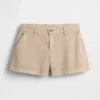 Pantalones cortos caqui de talle medio