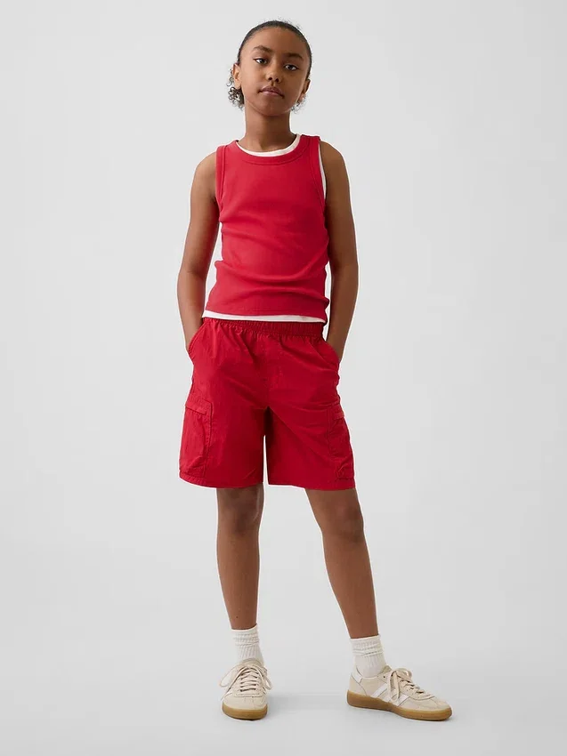 Pantalones cortos cargo infantiles holgados de secado rápido
